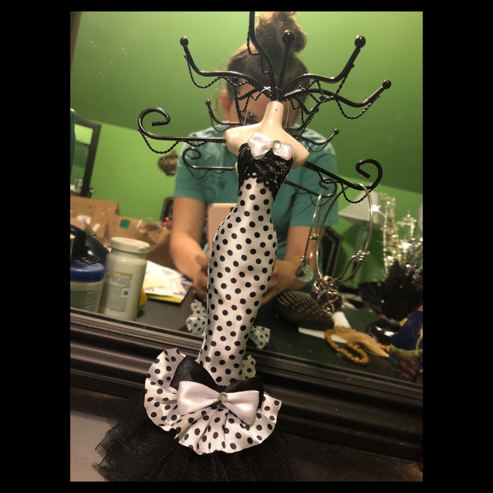 Polka Dot Dress Jewelry Holder 🖤